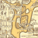 Vintage Map of Manhattan, New York 1939