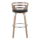 Cosini - Mid Century Modern Fixed Height, Barstool With Swivel With Round Footrest (Set of 2) by HouseOfZazla