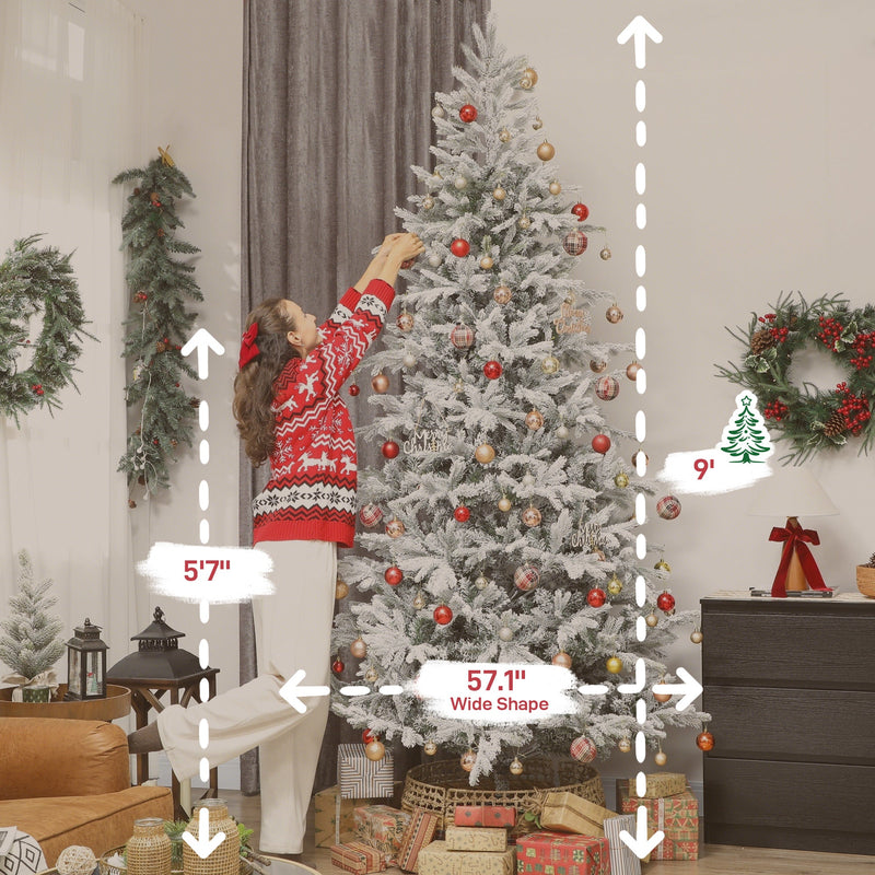 HOMCOM 9 ft Artificial Frosted Christmas Tree, photo 8 of 10