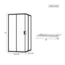 Corner Shower Enclosure, Frameless Pivot Door - Matte Black by HouseOfZazla