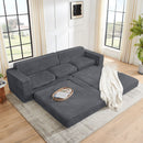Modern Minimalist L Shape Modular Sectional Sofa, Couch