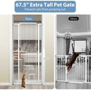 67.5" Extra Tall Pet Gate Heavy-Duty Metal Cat Gate with 30.5"-41" Wide Opening-White by LJGDeals