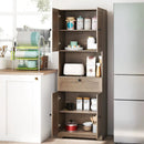 67.5 Inch Tall Modern Freestanding Floor Storage Cabinet with 4 Doors and 1 Drawer by LJGDeals