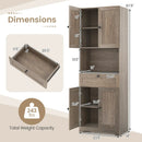 67.5 Inch Tall Modern Freestanding Floor Storage Cabinet with 4 Doors and 1 Drawer by LJGDeals