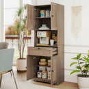 67.5 Inch Tall Modern Freestanding Floor Storage Cabinet with 4 Doors and 1 Drawer by LJGDeals