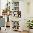 67.5 Inch Tall Modern Freestanding Floor Storage Cabinet with 4 Doors and 1 Drawer by LJGDeals