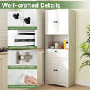 67.5 Inch Tall Modern Freestanding Floor Storage Cabinet with 4 Doors and 1 Drawer by LJGDeals