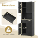 67.5 Inch Tall Modern Freestanding Floor Storage Cabinet with 4 Doors and 1 Drawer by LJGDeals