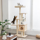 67 Inch Modern Cat Tree Tower with Top Perch and Sisal Rope Scratching Posts-Natural by LJGDeals