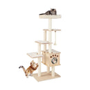 67 Inch Modern Cat Tree Tower with Top Perch and Sisal Rope Scratching Posts-Natural by LJGDeals