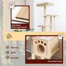 67 Inch Modern Cat Tree Tower with Top Perch and Sisal Rope Scratching Posts-Natural by LJGDeals