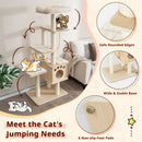 67 Inch Modern Cat Tree Tower with Top Perch and Sisal Rope Scratching Posts-Natural by LJGDeals