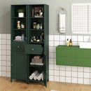 67 Inch Tall Bathroom Cabinet Narrow Floor Cabinet with Fluted Door by LJGDeals