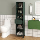 67 Inch Tall Bathroom Cabinet Narrow Floor Cabinet with Fluted Door by LJGDeals