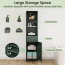 67 Inch Tall Bathroom Cabinet Narrow Floor Cabinet with Fluted Door