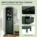 67 Inch Tall Bathroom Cabinet Narrow Floor Cabinet with Fluted Door