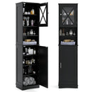 67 Inch Tall Bathroom Cabinet Freestanding Storage Cabinet with 5 Adjustable Shelves by LJGDeals