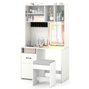67 Inches Tall Vanity Set with Mirror Makeup Dressing Table with Charging Station-White by LJGDeals