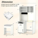 67 Inches Tall Vanity Set with Mirror Makeup Dressing Table with Charging Station-White by LJGDeals