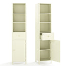 67 Inch Tall Bathroom Cabinet Narrow Floor Cabinet with Fluted Door