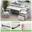 67 Inch Computer Desk with Monitor Stand & File Drawer by LJGDeals