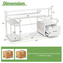 67 Inch Computer Desk with Monitor Stand & File Drawer by LJGDeals