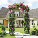 67 x 83 Inch Garden Arch Trellis Metal Pergola Arbor for Climbing Plants-Black by LJGDeals