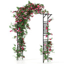 67 x 83 Inch Garden Arch Trellis Metal Pergola Arbor for Climbing Plants-Black by LJGDeals
