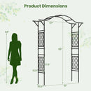 67 x 83 Inch Garden Arch Trellis Metal Pergola Arbor for Climbing Plants-Black by LJGDeals