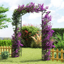 67 x 83 Inch Garden Arch Trellis Metal Pergola Arbor for Climbing Plants-Black by DirectDeals