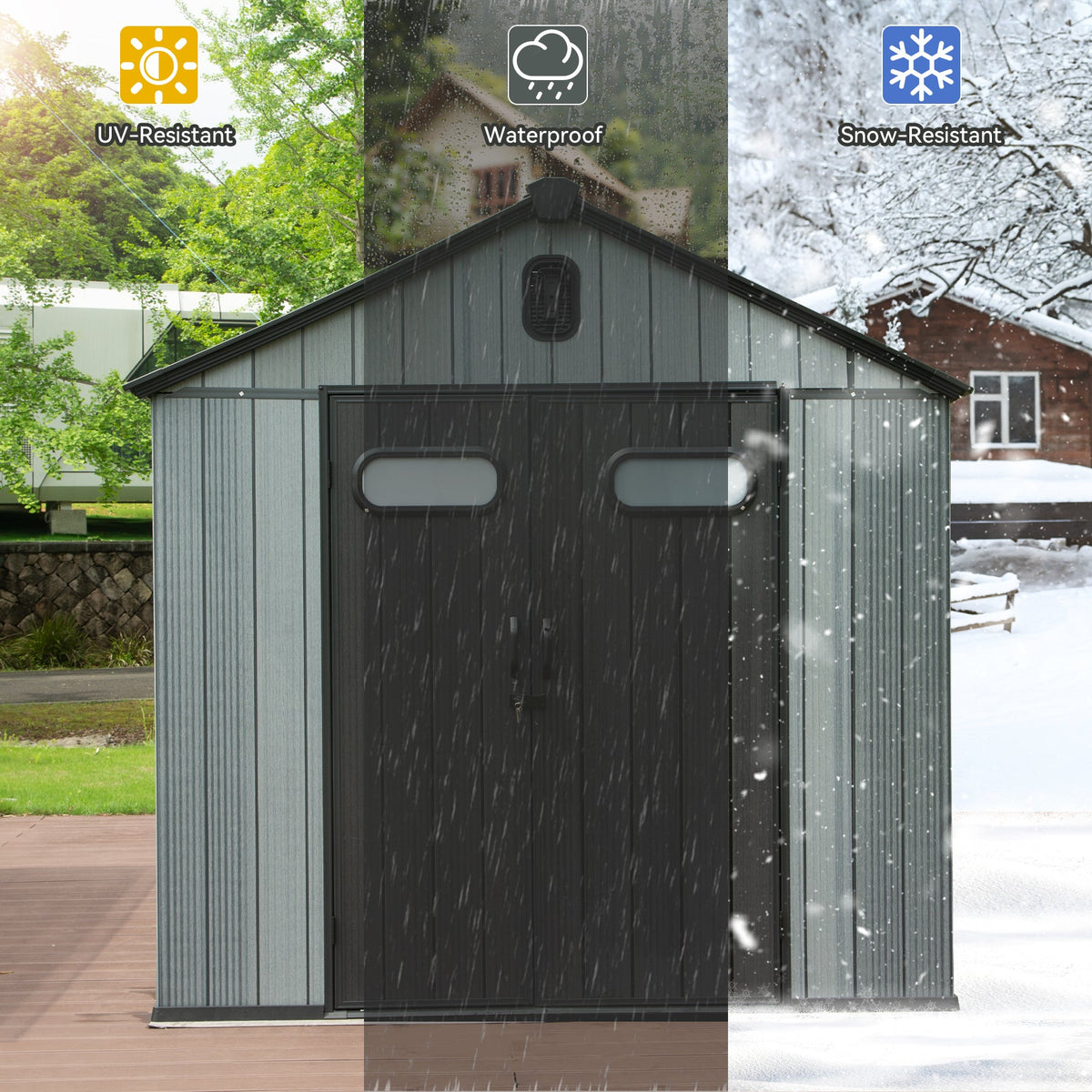 8X10FT Outdoor Resin Storage Shed, photo 6 of 9