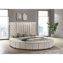 Santiago - Upholstered Round Storage Bed With Built In Charging Ports by HouseOfZazla