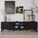Media Console With 4 Drawers And Cable Management