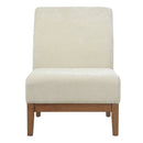 Upholstered Accent Chair - Beige / Walnut by HouseOfZazla