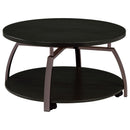 Round Coffee Table With Storage Shelf - Black by HouseOfZazla