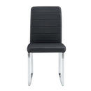 A set of 4 dining chairs, black dining chair set, PU material high backrest seats and sturdy leg chairs, suitable for restaurants, kitchens, and living rooms