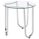 Beller 3-piece Round Tempered Glass Top Coffee Table Set Chrome
