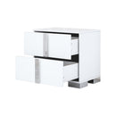 Elegant Nightstand with Metal Foot