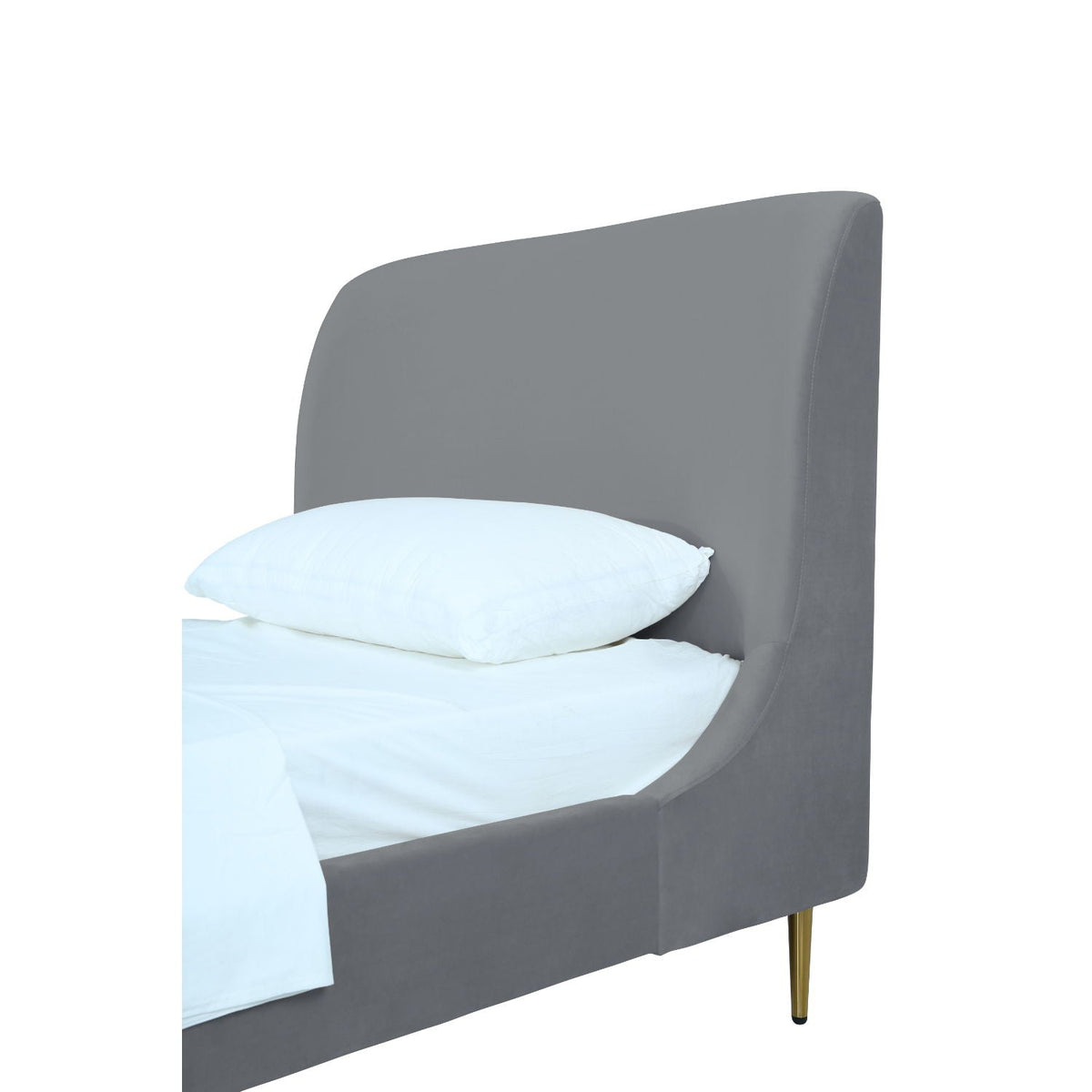 Mid-Century Modern Upholstered Bed With Curved Headboard, photo 18 of 40