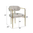 Zayn - Arm Chair (Set of 2) - Beige Chenille & Gold