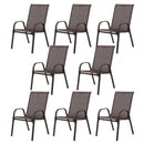 8 Piece Patio Chairs with Breathable Textilene Fabric - Brown by HouseOfZazla
