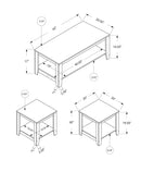 Table Set, Coffee, End, Side, Accent, Transitional (Set of 3)