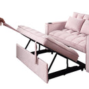 55.3" 4-1 Multi-functional Sofa Bed with Cup Holder and USB Port for Living Room or Apartments Pink