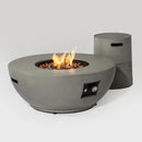 Propane Gas Fire Pit Table, 50000 Btu, Round With Tank Holder For Outside - Gray