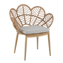 Kirk - Outdoor Patio 7 Pieces Chat Set With Wicker Chairs Cushions & Table - Beige / Light Brown / Teak
