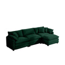 Modern Oversized Modular Cushion Sofa With Ottoman, Low Back, Deep Seating Sofa Set