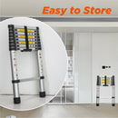 Telescopic Extension Ladder Folding Portable Multi Purpose For Indoor Outdoor Work - Black by HouseOfZazla