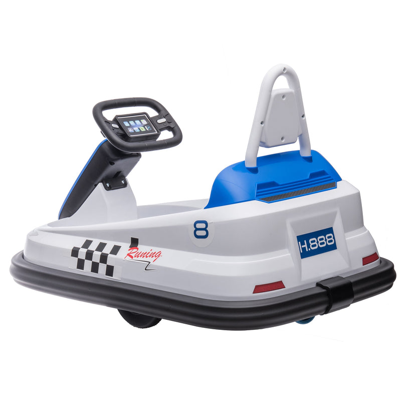 6V Kids Ride on Electric Go Kart Bumper Car W/Parents Remote Control,Three Speed Adjustable,LED Lights,Horn,Bluetooth,Player&360Spin,Vehicle body with Anti-collision padding for 18m+.