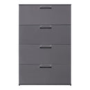 Bliss - Glossy 4 Drawer Jumbo Chest With Extra Deep Storage by HouseOfZazla
