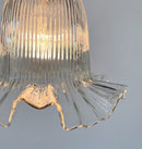 Delicate HOLOPHANE RUFFLE 1930's Antique Glass Pendant Light